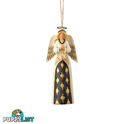 Heartwood Creek Black And Gold - Praying Angel Hanging Ornament - 045544968744