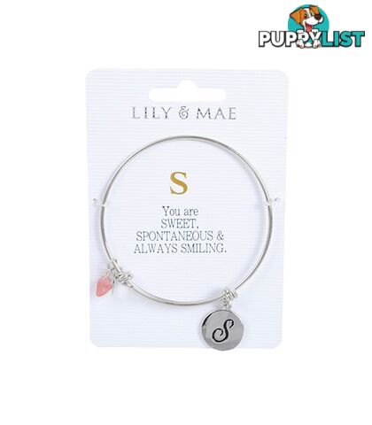 Personalised Bangle with Silver Charm â S