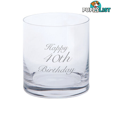 Dartington Crystal Happy 40th Birthday Tumbler