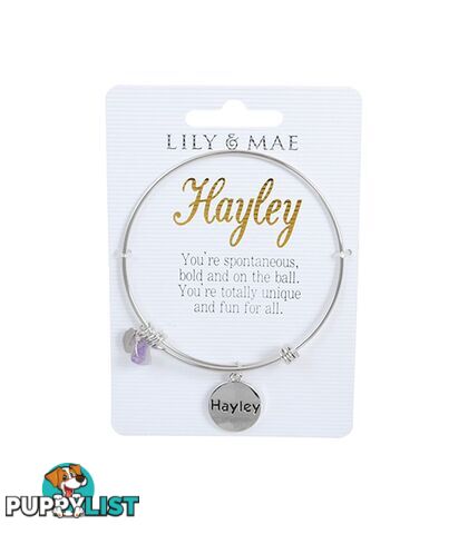 Personalised Bangle with Silver Charm â Hayley