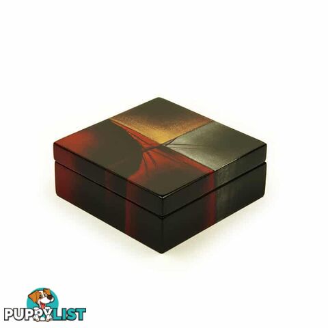 Lacquer Square Box - Curve Pattern - WOAC