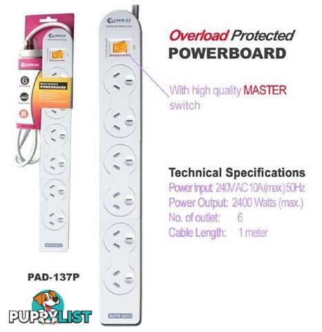 SANSAI 6-Way Power Board