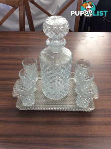 Antique crystal glass set