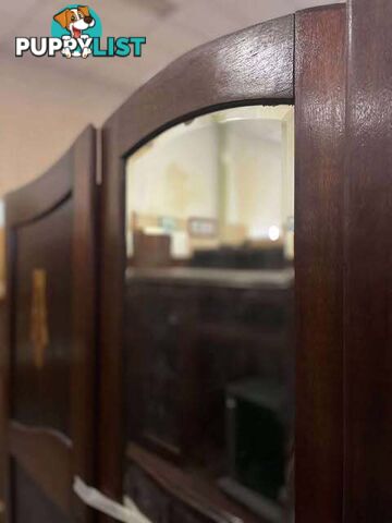 Vintage art deco wardrobe with bevelled mirror - Embleton,Perth