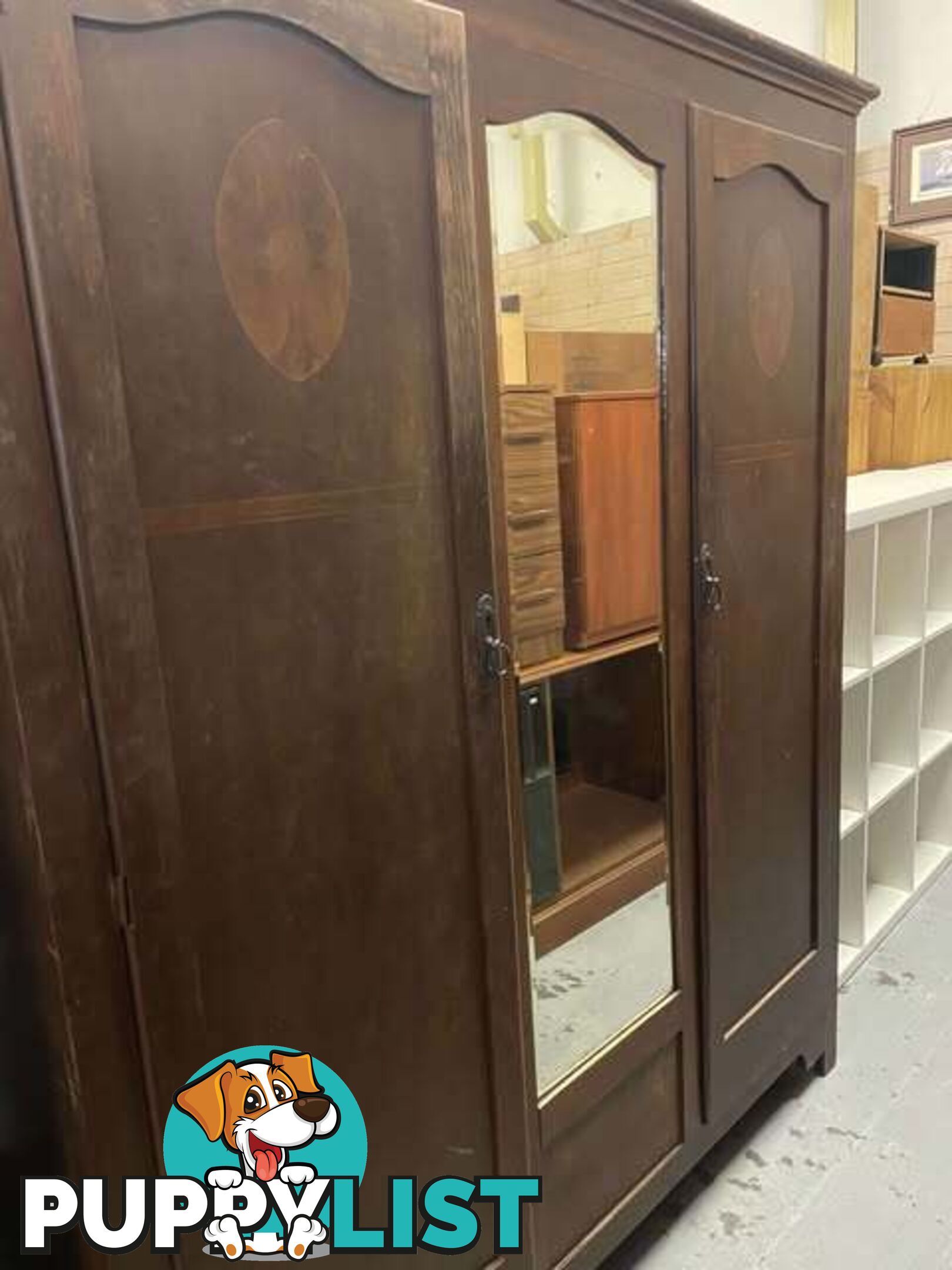 Vintage Wardrobe with Bevelled Mirror - Embleton,Perth