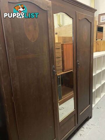 Vintage Wardrobe with Bevelled Mirror - Embleton,Perth