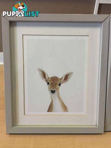 3 x Sweet Mounted Baby Zoo Animal Nursery Prints - Embleton,Perth