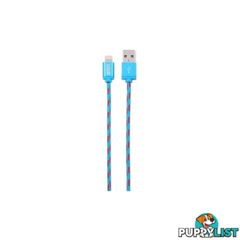 STM Braided Sync/Charge Cable 1M with Lightning Connector - Blue