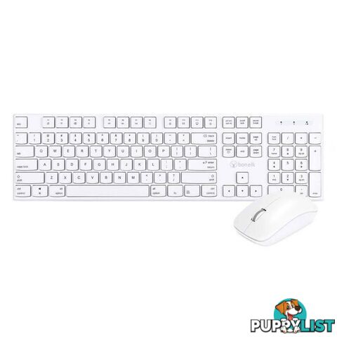 Bonelk KM-314 Slim Wireless Keyboard and Mouse Combo - White