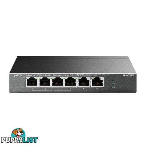 TP-Link TL-SF1006P 6-Port 10/100Mbps Desktop Switch with 4-Port PoE+