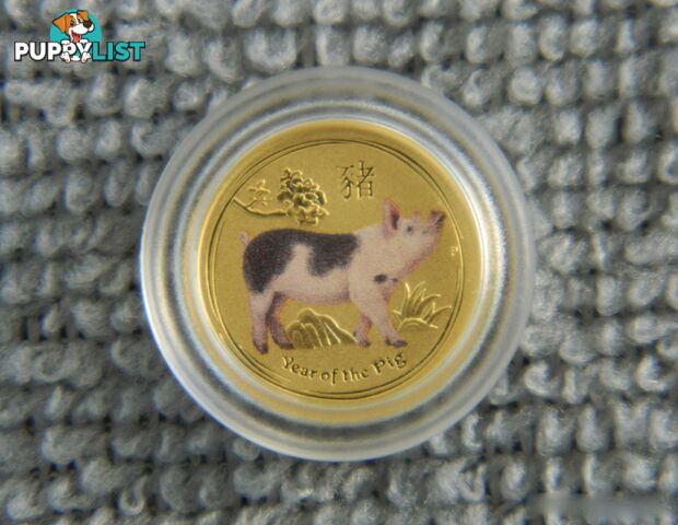 🐖 Perth Mint 1/20oz Gold Coin Coloured Lunar Year of the Pig 🐖