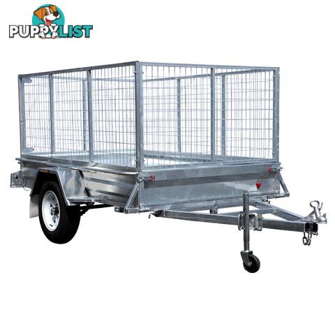 New 7x5 Full Welded Galvanised Box Trailer with 900mm Cage