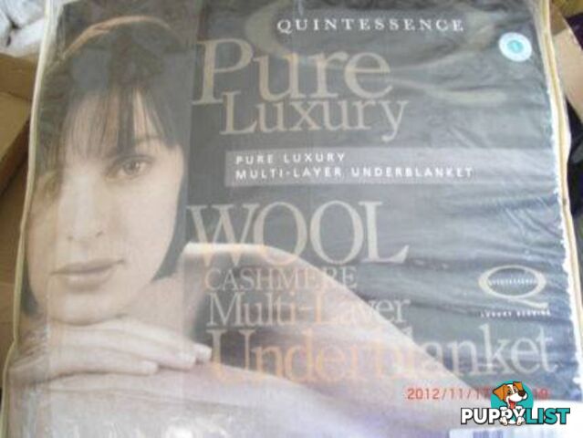 .NEW QUINTESSENCE SINGLE SIZE Underblanket cashmere wool QUINTES