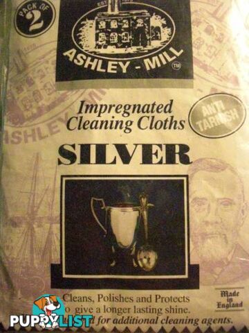 ASHLEY MILL IMPREGNATED CLEANING CLOTHS FOR SILVER ENGLAND MADE..