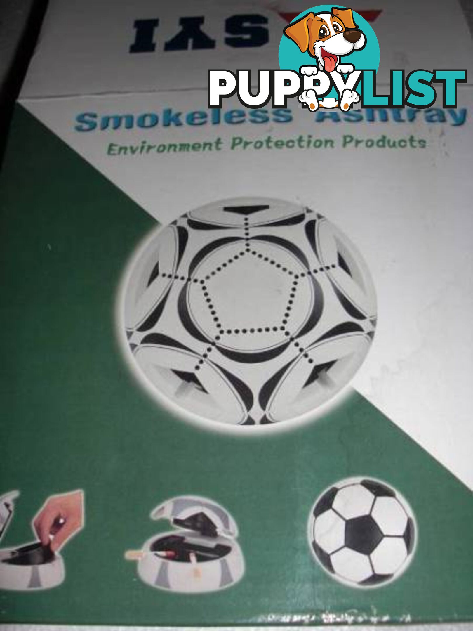 fifa soccer ball smokless ash tray sensors activate filtered fan