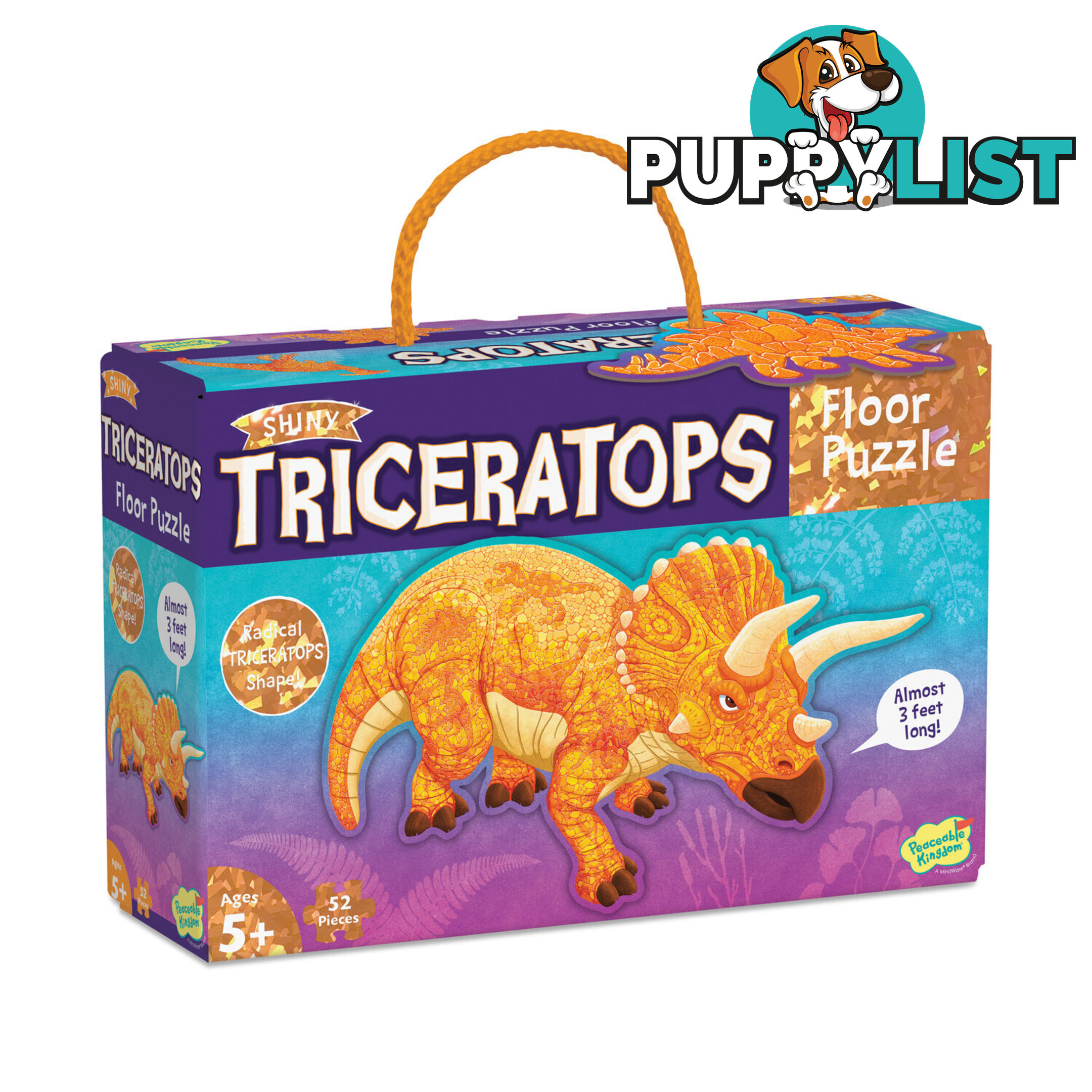 Floor Puzzle - Triceratops Shiny - Peaceable Kingdom