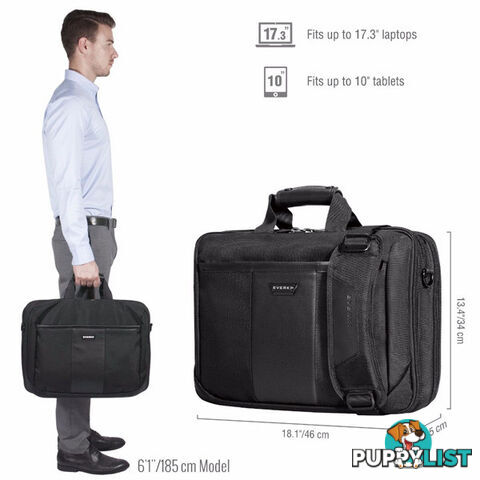 Everki 17.3" Versa Checkpoint Friendly Briefcase EKB427BK17