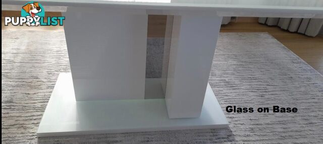 Harvey Norman Glass Top High Gloss Dining Table 