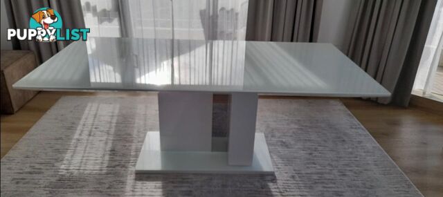 Harvey Norman Glass Top High Gloss Dining Table 