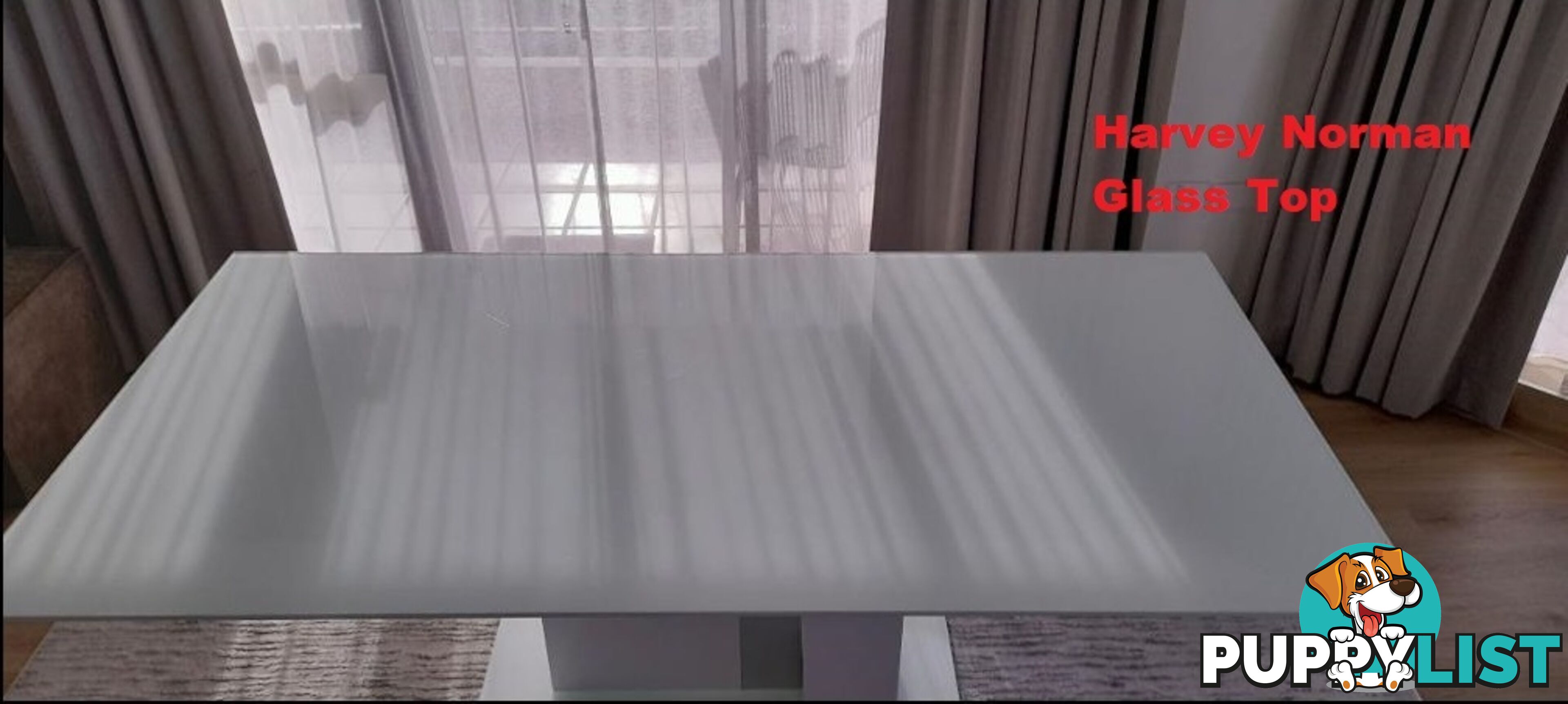 Harvey Norman Glass Top High Gloss Dining Table 