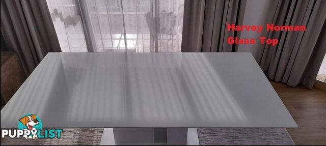 Harvey Norman Glass Top High Gloss Dining Table 