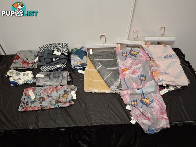BNWT Clothes, Scarves, Belts, Pants, Tops, Dresses - Store closed down.  Bargain over 135 pieces. 