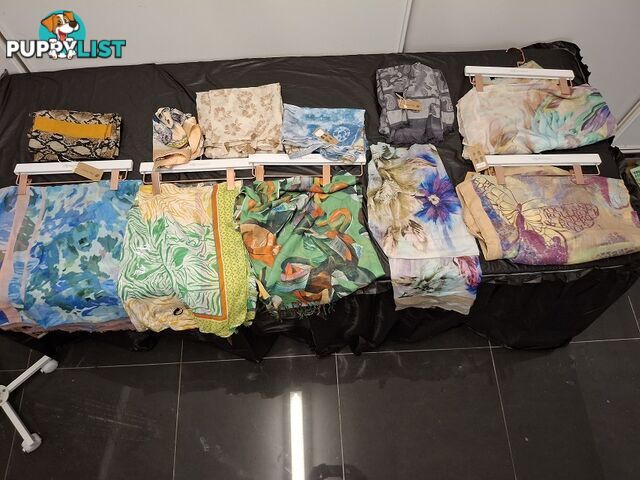 BNWT Clothes, Scarves, Belts, Pants, Tops, Dresses - Store closed down.  Bargain over 135 pieces. 
