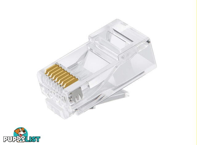 Astrotek ATP-8P8C-6 CAT6 UTP -RJ45 Connector 8P8C Network Plug 3 Prong Blade 3U" Gold plating (50pcs/bag) - Astrotek - 9320422519753 - ATP-8P8C-6