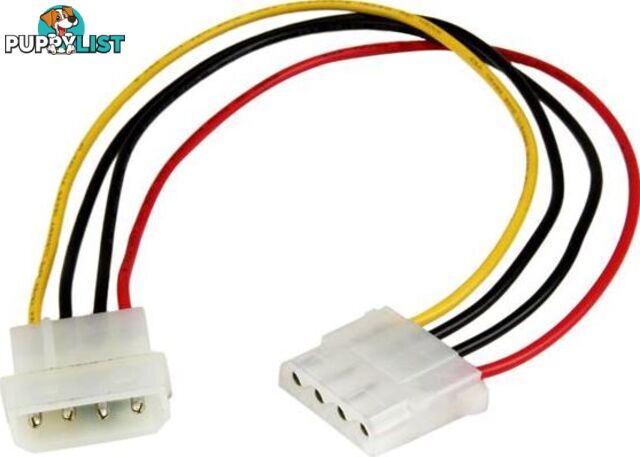 StarTech LP4POWEXT12 12in Molex LP4 Power Extension Cable M/F - StarTech - 065030854436 - LP4POWEXT12