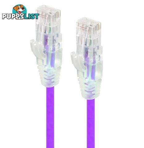 Alogic C6S-03PUR 3m Purple Ultra Slim Cat6 Network Cable UTP 28AWG - Alogic - 9350784011572 - C6S-03PUR