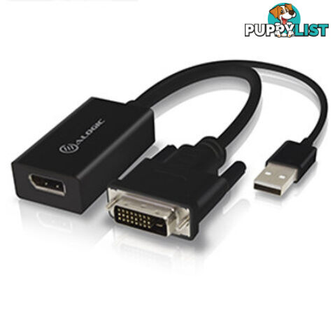 Alogic DVDPU-ACTV DVI Male to DisplayPort Female Adapter - BLACK - Alogic - 9350784010469 - DVDPU-ACTV