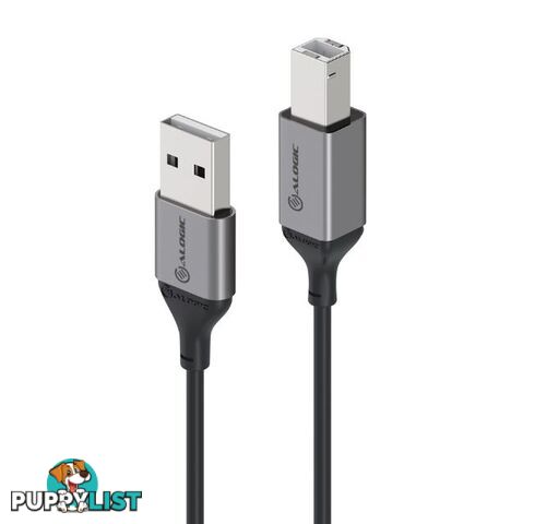 Alogic U25ABRBK 5m Ultra USB2.0 USB-A (Male) to USB-B (Male) Cable - Alogic - 9350784016348 - U25ABRBK