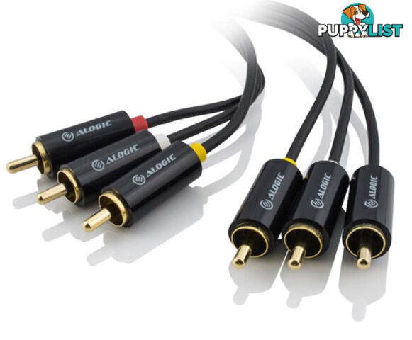 Alogic 3RCA-3RCA-10 Premium 10m 3 RCA to RCA 3 Composite Cable Male to Male - Alogic - 9319980147232 - 3RCA-3RCA-10