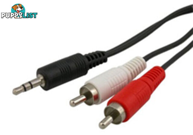 Comsol 35-2XRCA-05 5M 3.5mm Stereo Male to 2 x RCA Male Audio Cable - Comsol - 9332902000293 - 35-2XRCA-05