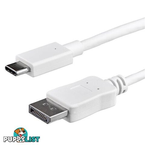 StarTech CDP2DPMM1MW 1m USB-C to DisplayPort Cable - USB C to DP Adapter - White - StarTech - 065030820554 - CDP2DPMM1MW