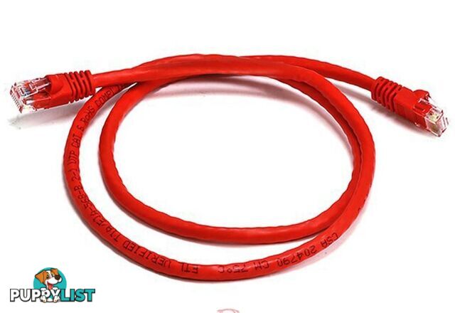 8ware PL6A-0.25RD Cat 6a UTP Ethernet Cable, Snagless - 0.25m (25cm) Red - 8ware - 9341756016237 - PL6A-0.25RD