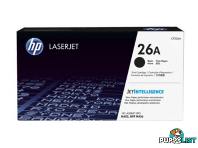 HP CF226A 26A Black LaserJet Toner Cartridge - HP - 889296154761 - CF226A