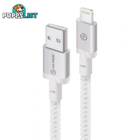 ALOGIC MU28P-03SLV Prime Lightning to USB Charge & Sync Cable - 3m Silver - Alogic - 9350784015518 - MU28P-03SLV