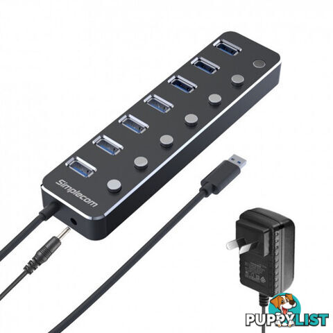 Simplecom CH375PS 7 Port USB 3.0 Hub with Individual Swithes - Simplecom - 9350414001461 - CH375PS