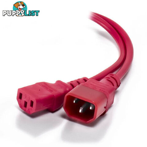 Alogic MF-C13C14-03-RD 3m IEC C13 to IEC C14 Computer Power Extension Cord Male to Female RED - Alogic - 9350784007124 - MF-C13C14-03-RD