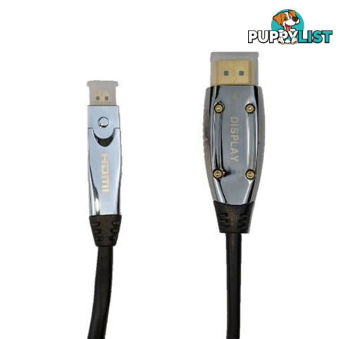 Cruxtec HS20-10-SV HDMI 2.0 Male to Mini  HDMI Male 8K Ultra-HD (UHD) Optical fiber Cable 10m 18Gbps Silvery with Mini HDMI Female to HDMI Male adapter - Cruxtec - 787303419981 - HS20-10-SV