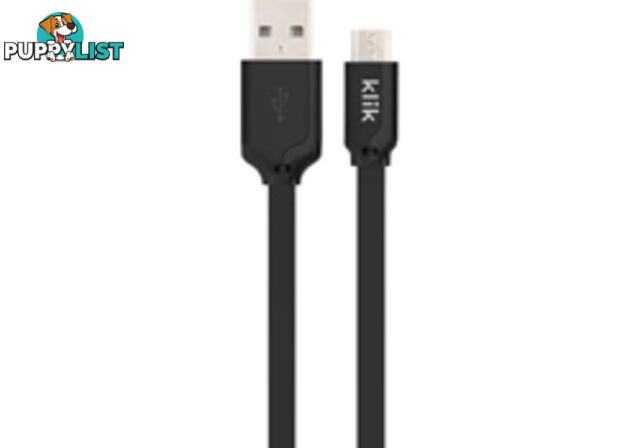 Comsol KM25BK 25cm Micro USB Sync/Charge Flat Cable - Black - Comsol - 9332902017864 - KM25BK