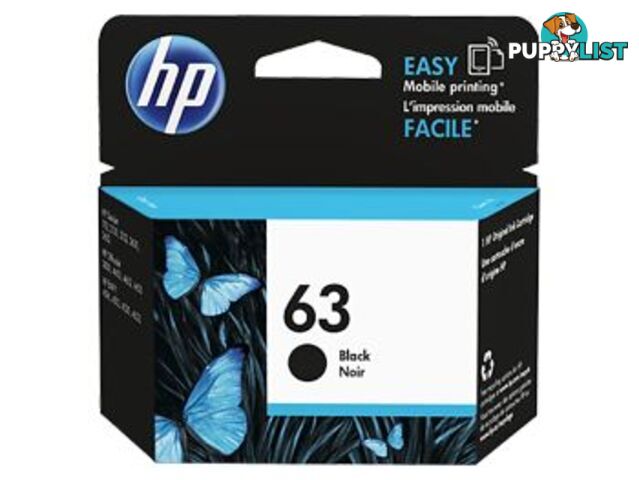 HP 63 Black Ink Cartridge F6U62AA - HP - 193424494927 - F6U62AA