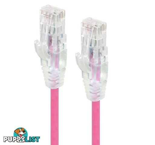 Alogic C6S-02PNK 2m Pink Ultra Slim Cat6 Network Cable UTP 28AWG - Alogic - 9350784011633 - C6S-02PNK