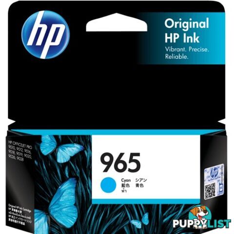 HP 3JA77AA 965 CYAN ORIGINAL INK CARTRIDGE - HP - 0193015007420 - 3JA77AA