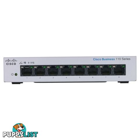 Cisco CBS110-8T-D-AU Unmanaged 8 Port Gigabit Switch - Cisco - 889728326179 - CBS110-8T-D-AU