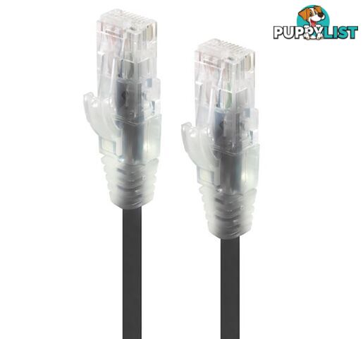 Alogic C6S-0.30BLK 0.30m Black Ultra Slim Cat6 Network Cable UTP 28AWG - Alogic - 9350784011107 - C6S-0.30BLK