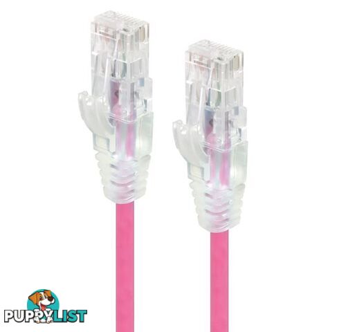 Alogic C6S-0.50PNK 0.50m Pink Ultra Slim Cat6 Network Cable UTP 28AWG - Alogic - 9350784011602 - C6S-0.50PNK