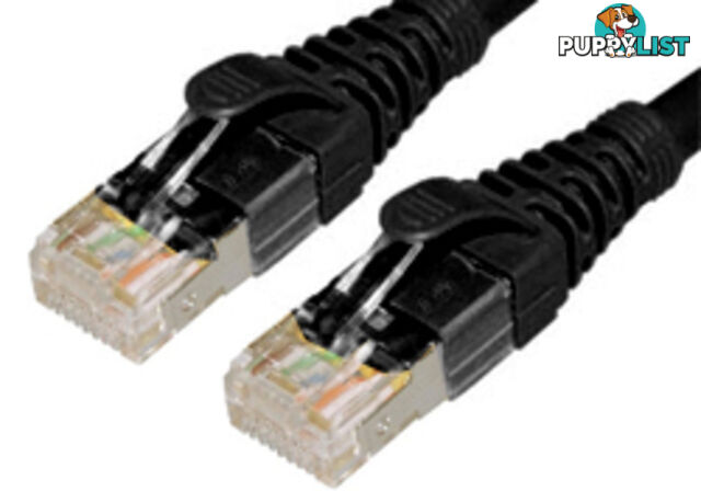 Comsol STP-01-C6A-BLK 1M 10GbE Cat 6A S/FTP Shielded Patch Cable - Black - Comsol - STP-01-C6A-BLK