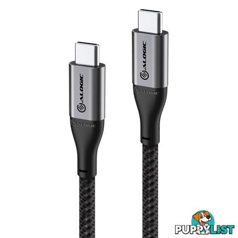 Alogic ULCC21.5-SGR SUPER ULTRA USB-C to USB-C Cable Male to Male 1.5m USB 2.0 5A 480Mbps Space Grey - Alogic - 9350784017703 - ULCC21.5-SGR